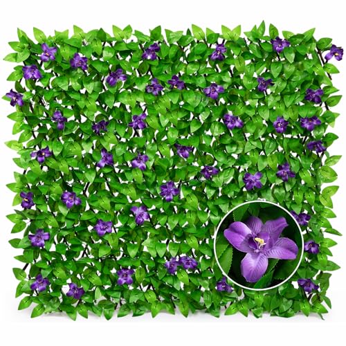 DOEWORKS Expandable Fence Privacy Screen for Balcony Patio Outdoor, 1PC Faux Ivy Fencing Panel for Backdrop Garden Backyard Home Decorations - size: 16*45 Inch * 1 PC