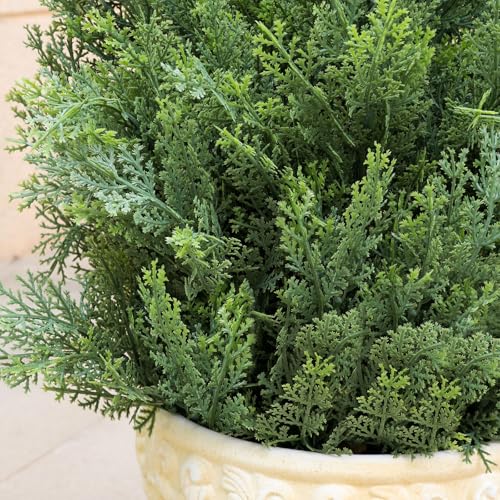 Artificial Cedar Topiary 4 FT Faux Cedar Trees for Outdoor Planters Evergreen Plant, 48 inch UV Rated and Lush Fake Cypress Tree Shrubs for Gateway Front Door Porch Patio Garden, Set of 2 - color: Light Green, size: 4 FT