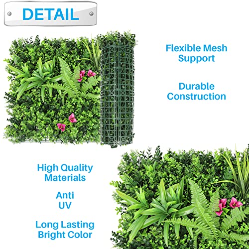Patio Paradise 20"x20" (6PC) Artificial Grass Wall Panels Greenery Backdrop Faux Boxwood Hedge Fake Ivy Privacy Screen for Outdoor Wedding Décor Photography Background, #12 3D Mixed - color: #12 3D Mixed, size: 20"x20"