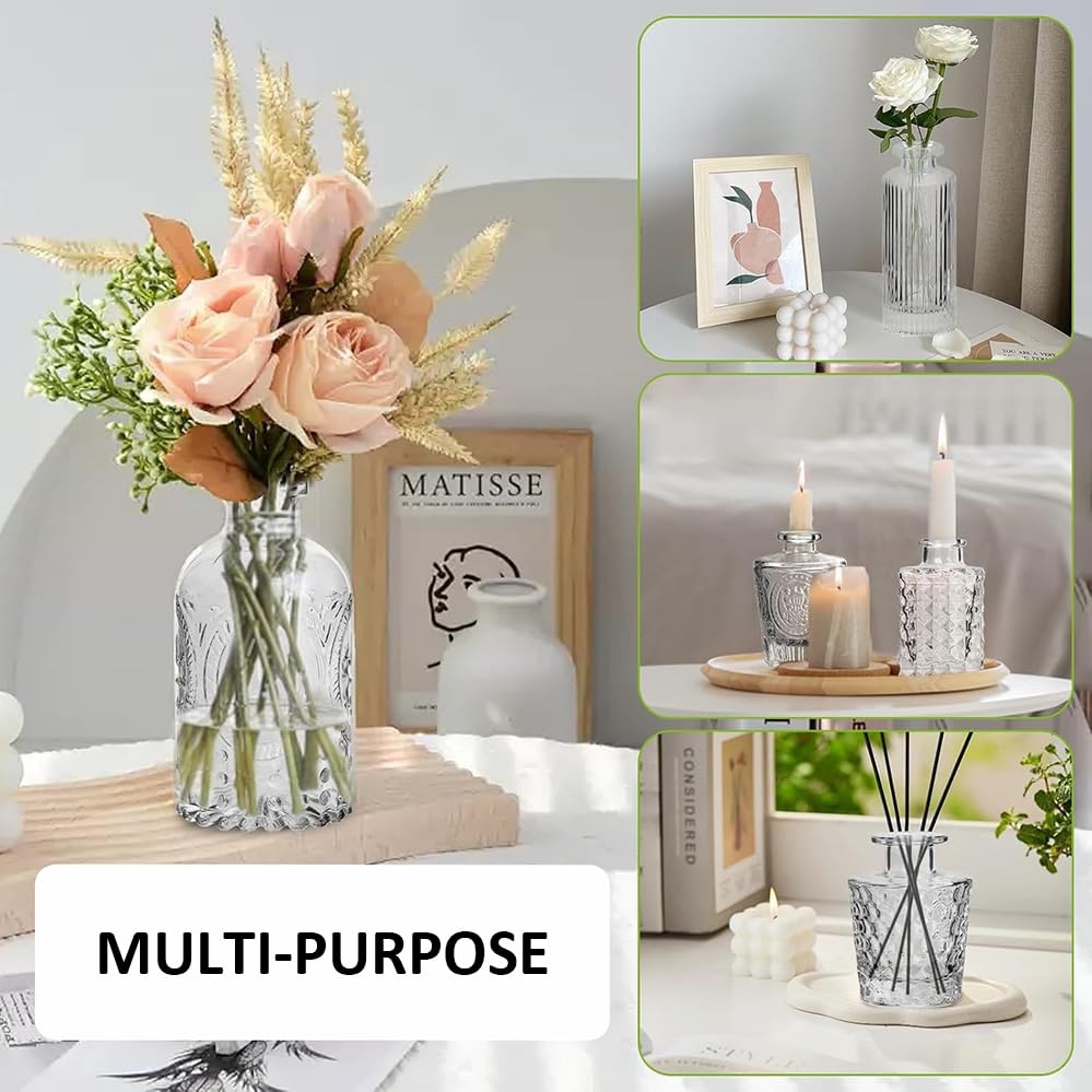 32 Pack Glass Bud Vase Set, Small Flower Vase Set Bud Vases for Wedding Centerpiece Table Decor, Vintage Small Vases for Room Home Dining Party Table Center Decor (Clear Set, 32 Pack) - color: Clear Set, size: 32 Pack