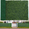Artificial Boxwood Roll, 71x126 in(62 sqft) UV-Anti Faux Ivy Hedge Grass Wall Panels for Patio and Balcony Privacy, Fake Greenery Backdrop Decor for Fence, Garden, Backyard - size: 71x126inch