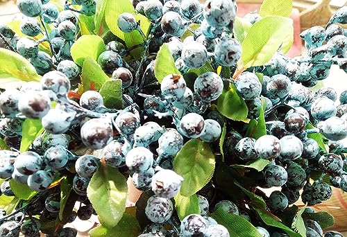 Mistari Artificial Flowers California Faux Blueberries Artificial Blueberry Stems for Decorating Blueberry Picks Fruit Fake Silk Flowers Home Decorative Party Wedding (20 Pack) - size: 20 Pack