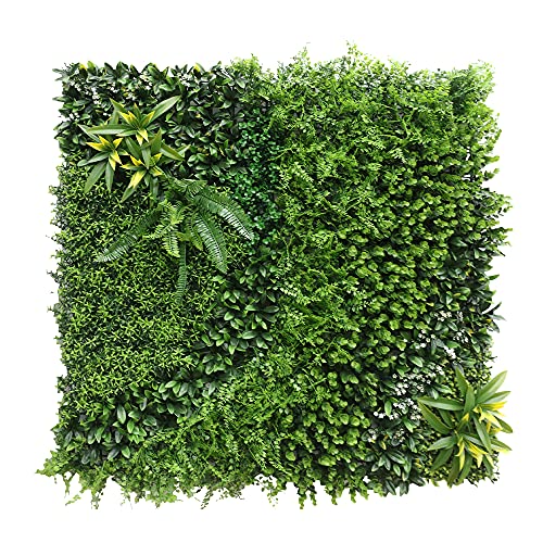 ECOOPTS 40"x40" Faux Ivy Privacy Fence Screen Artificial Boxwood Panels Topiary Hedge Plants for Indoor Outdoor Decoration, #3 Mixed Leave, 1 Pack - color: 40"x40" #3 Mixed Leave, size: 40"x40"