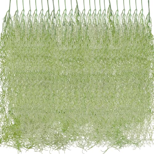 Cindeer 24 Pack Fake Spanish Moss Artificial Hanging Decoration Bulk Faux Greenery Moss Garland for Potted Wall Living Room Indoor Outdoor Decor(43 Inch,Green) - color: Green, size: 43 Inch