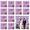Zythrem Purple Flower Wall Backdrop 12-Pack Rose Wall Panels 15×15 Inch Silk Flower Wedding Backdrop 3D Artificial Floral Backdrop for Birthday Party Home Event Photography Background - color: Purple