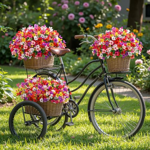 SHareconn 20 Bundles Artificial Flowers Outdoors Decoration, Fake Silk mums Eucalyptus Realistic UV Resistant Faux Plants for Outside Indoor Planter Porch Yard Home Spring Decor, 6 Colors incl. White - color: Redrosypurpleyellowpinkwhite