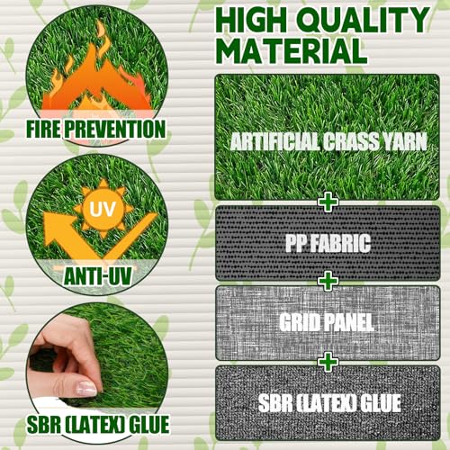 6 Pcs Golf Artificial Grass Mat Placemats for Golf Party Decorations Centerpieces for Table Green Fake Grass Tiles Placemats Birthday Party Decorations for Wedding Baby Shower