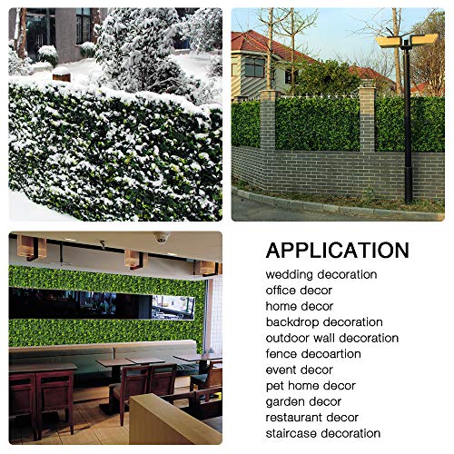 Artificial Grass Wall Panels, 12pcs 20"x20" Plant Wall Mats for Greenery Backdrop, 3 sqms Outdoor Green Hedges for Privacy Screening Fence Covering - color: A009