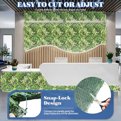 ECOOPTS 20"x20" Faux Ivy Privacy Fence Screen Artificial Boxwood Panels Topiary Hedge Plants for Indoor Outdoor Decoration, 13 Mixed Leaves, 6 Packs - color: #13 Mixed Leaves, size: 20"x20"