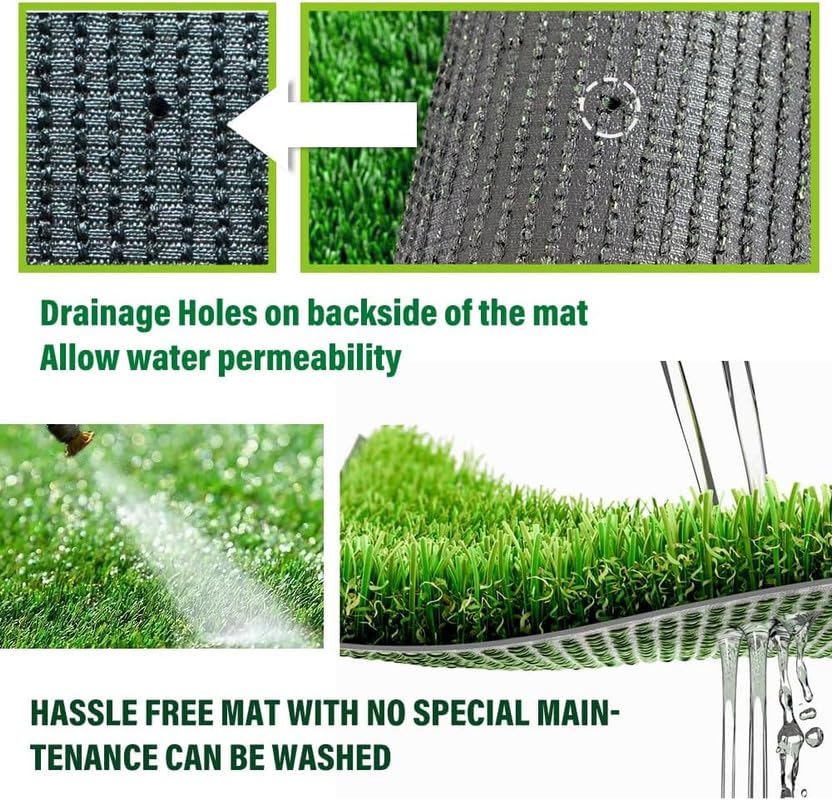 ALTRUISTIC Ultrathick Heavy Duty Artificial Grass Turf 1FTX10FT,1.77 Inch Luxurious PU Backing Indoor/Outdoor Dog Synthetic Grass,Garden Landscape Patio Fake Faux Grass Rug Mat,Sent by ROLLED - size: 1FTX10FT