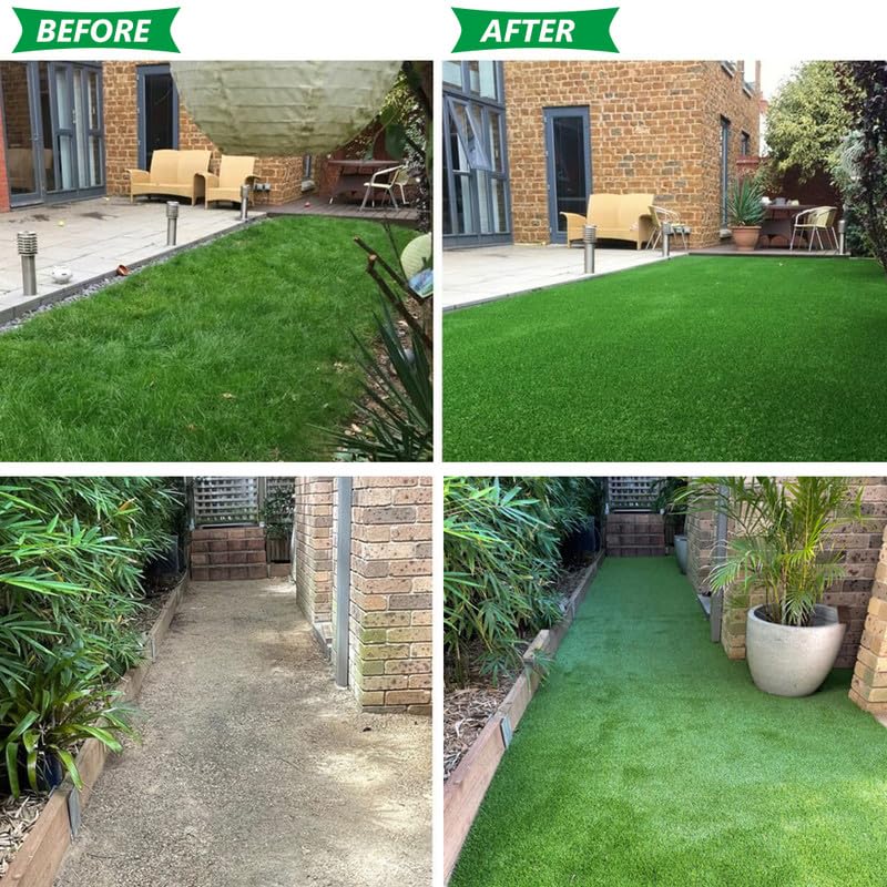 Petgrow Ultrathick Artificial Grass Turf,1.77 Inch High Dense W Shape Grass Silk -Durable PU Backing-Luxurious Indoor Outdoor Dog Garden Landscape Patio Synthetic Fake Faux Grass Mat-Sent by Rolled - size: 1FTX2FT