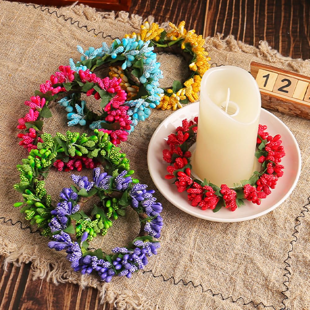 144pcs Artificial Mini Flower Stamen Pistil and Soft Stem,20mm Tiny Berry for DIY Make Bridal Hair Clips,Cake Top,Wrist Corsage Boutonniere,Candle Rings Wreath Bracelet Flower (Gold) - color: Gold