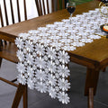 White Flower Runners Lace Table Cloth Shower Dresser Scarf for Home Kitchen Wedding Banquet Tea Table TV Cabinet Dining Table Heat Insulation Table Runner