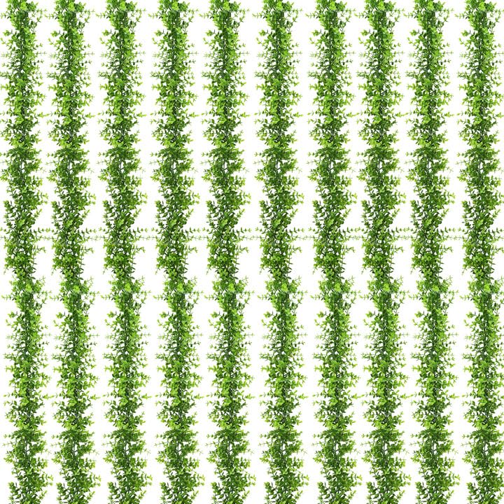 Dolicer 10 Packs Eucalyptus Garland, 60FT Faux Eucalyptus Greenery Garland, Artificial Eucalyptus Leaves Vine, Fake Hanging Eucalyptus Garlands Wedding Backdrop Arch Wall Table Party Decor (Green) - color: Green, size: 10 Packs