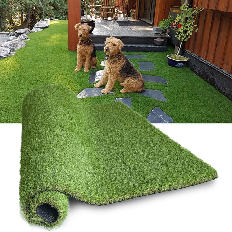 Artificial Grass Rug Outdoor Indoor Fake Grass Carpet Green Synthetic Grass Pet Turf Realistic Faux Grass Rug 3FT x 4FT (12 Square Feet) 1.77" for Garden Lawn Landscape Balcony Home Decor Patio - size: 3ft x 4ft (12 square feet)
