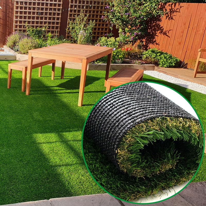Petgrow Ultrathick Artificial Grass Turf,1.77 Inch High Dense W Shape Grass Silk -Durable PU Backing-Luxurious Indoor Outdoor Dog Garden Landscape Patio Synthetic Fake Faux Grass Mat-Sent by Rolled - size: 1FTX10FT