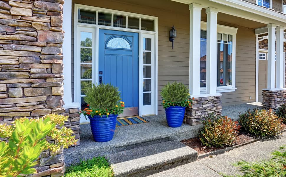 15.7" Christmas Fake Shrubs, Artificial Cedar Ball Tree Plant, 2 Packs of Fake Cedar Outdoor shrubs with Ground Spike, UV Resistant Fake shrubs, Used for Indoor and Outdoor Front Porch Gardens - size: Cypress15.7