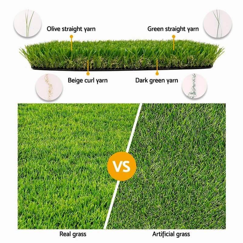 Artificial Grass Astroturf Rug 4FTx6FT(24 Square FT) Fake Grass Pet Dog Mat with Drain Holes Realistic 1.38" Pile Height Indoor Outdoor Artificial Turf Synthetic Turf Thick Faux Grass