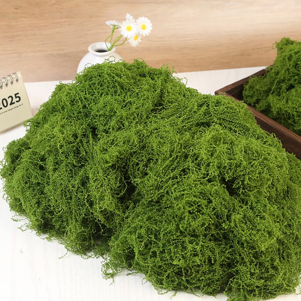 16OZ Artificial Moss for Crafts Decorative Artificial Faux Moss for Plant Craft Flower Garden Wedding Christmas Table Centerpieces Decor(Fresh Green)