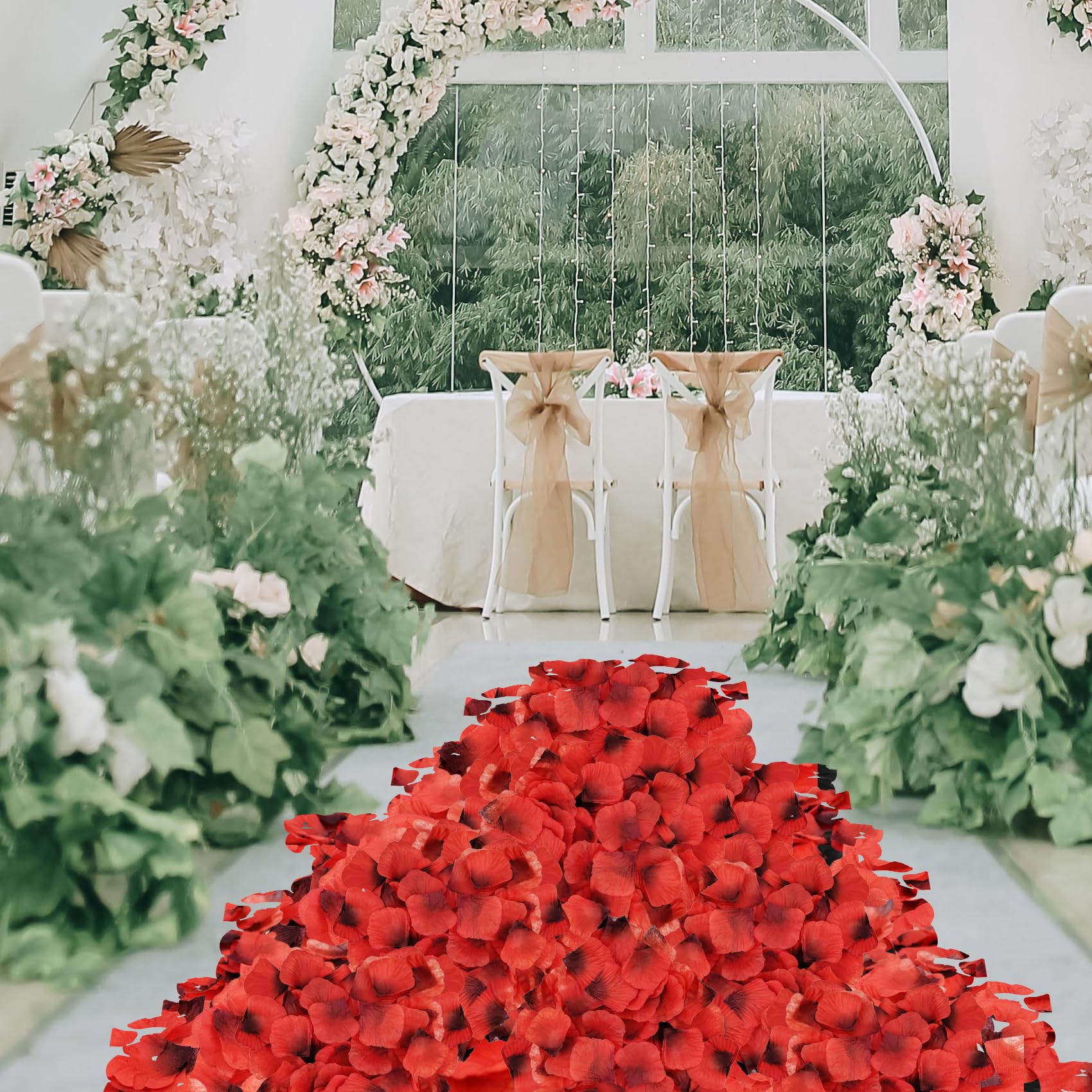 JHFGJGH 500 Pcs Exquisite Red&Black Rose Petals, Emulation Silk Rose Petals, Artificial Flower Petals for Romantic Nights, Weddings, Events, and Valentine's Day Deco (Red&Black) - color: Red&black