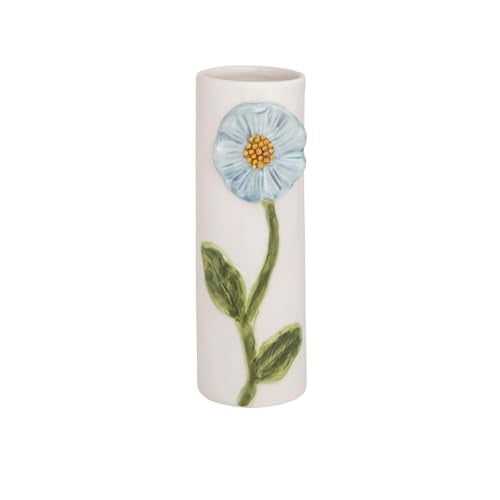 Mud Pie Stoneware Blue Flower Stem Vase - color: Blue Flower