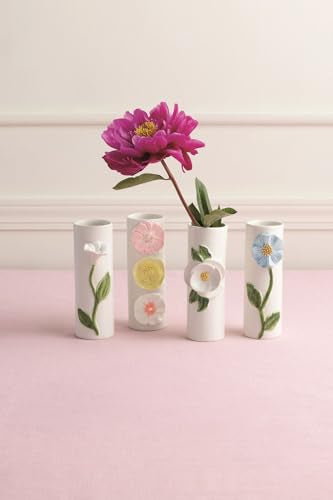 Mud Pie Stoneware Blue Flower Stem Vase - color: Blue Flower